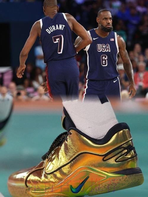 布朗穿着红金色个人品牌球鞋，空砍32分11篮板2助攻1盖帽