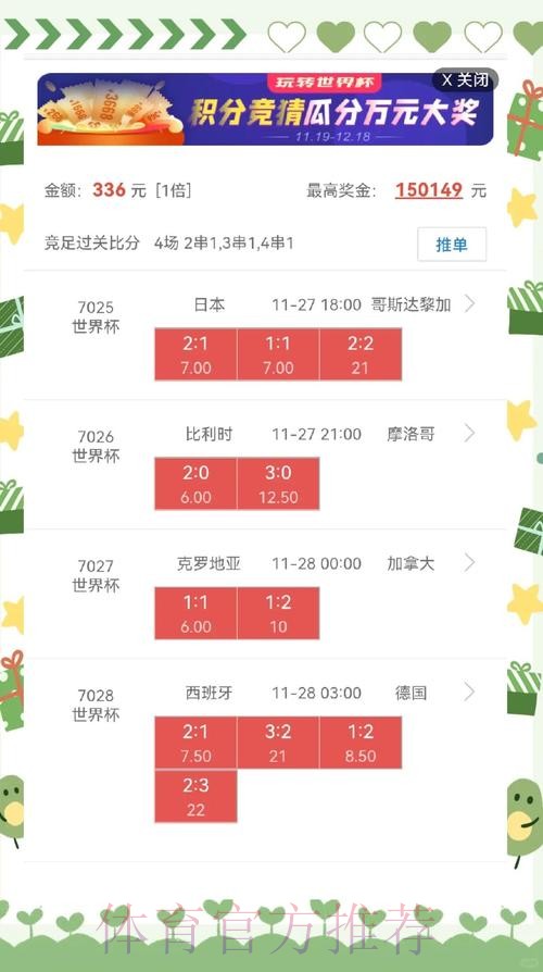 世界杯盘口高清热门